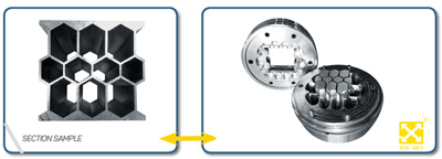 Industrial extrusion die